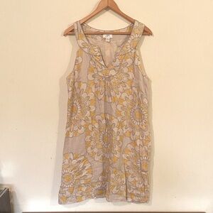 LOFT Sleeveless Dress with Yellow Floral Design